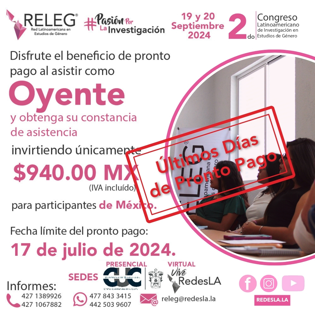 RELEG_Oficial's tweet photo. 🙋🏻‍♀️Participe como #oyente con un 𝐝𝐞𝐬𝐜𝐮𝐞𝐧𝐭𝐨 𝐞𝐬𝐩𝐞𝐜𝐢𝐚𝐥 si paga antes del 𝟏𝟕 𝐝𝐞 𝐣𝐮𝐥𝐢𝐨 𝐝𝐞 𝟐𝟎𝟐𝟒.✅

👉🏻📱 Si tiene dudas, mándenos mensaje: +52 477 843 3415 https://t.co/KtARmUGjFl.
🌐 Visite nuestra página: https://t.co/WCIl5CBIxg. https://t.co/imMWXhki7B