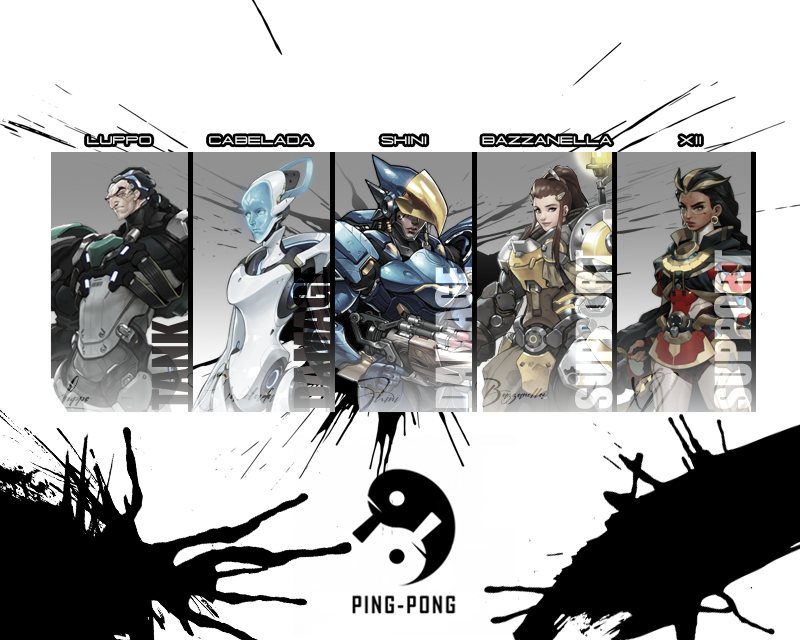 Team_Ping_Pong's tweet photo. Eu falei que tinha novidade por vir. Uma nova raquete melhorada e pronta pras tenebrosas partidas do servidor. 

Anunciando a nova line pra Faceit Master Season 2!

🛡️@_lupp9 
⚔️@CabeladaF 
⚔️@shinigami_ow 
💉@BazzanellaOW_ 
💉@xii_ow 

Obrigado @zigooss pela arte!

#voltayax https://t.co/a3uG3tK9bU