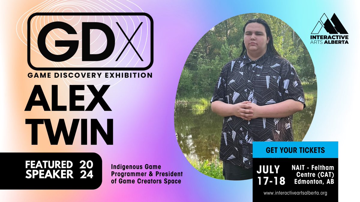 IAAlberta's tweet photo. Passionate student developers are fundamental to the indie games scene here in Alberta, &amp; that's why we are beyond excited to announce Alex Twin as a featured speaker at the 2024 Game Discovery Exhibition! 👾

#GDX #GameDiscoveryExhibition #AlbertaSteamSale #IndieDevs #IndieGames https://t.co/xWs9hGiu4s