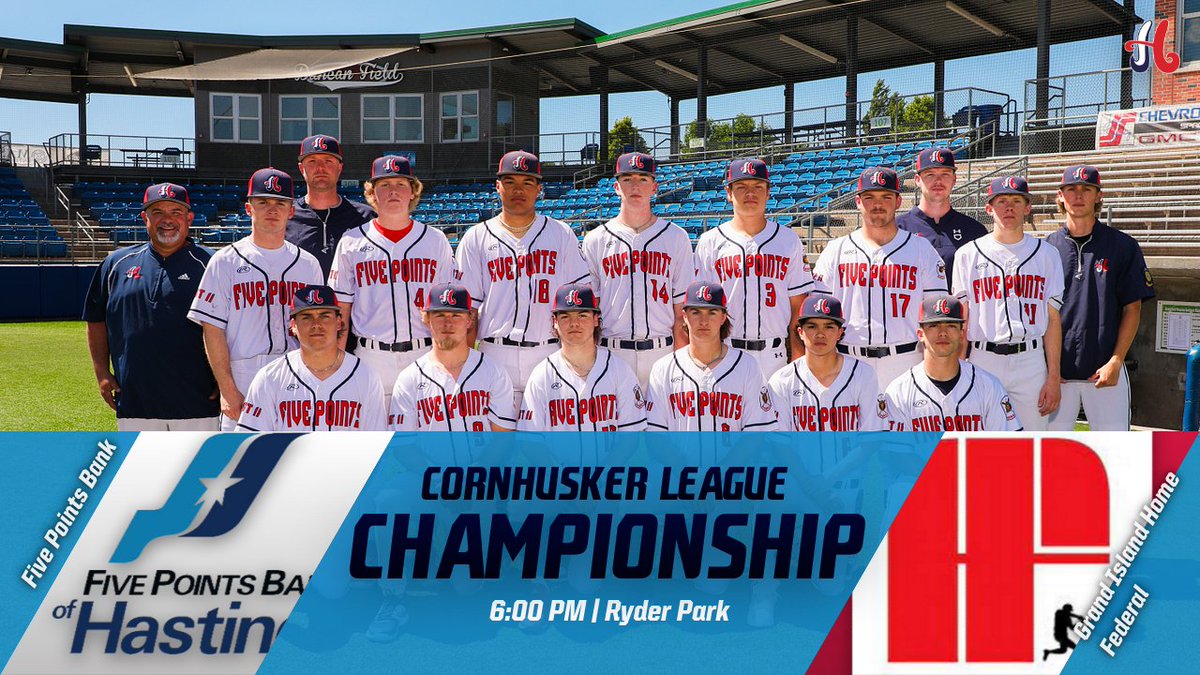 DuncanField's tweet photo. Five Points Bank will take on Grand Island Home Federal in the Cornhusker League Championship Game tonight at Ryder Park in Grand Island, 6pm.
Listen - https://t.co/ItdzaCdc2o
#HALB #DuncanField https://t.co/utImozZ3uN