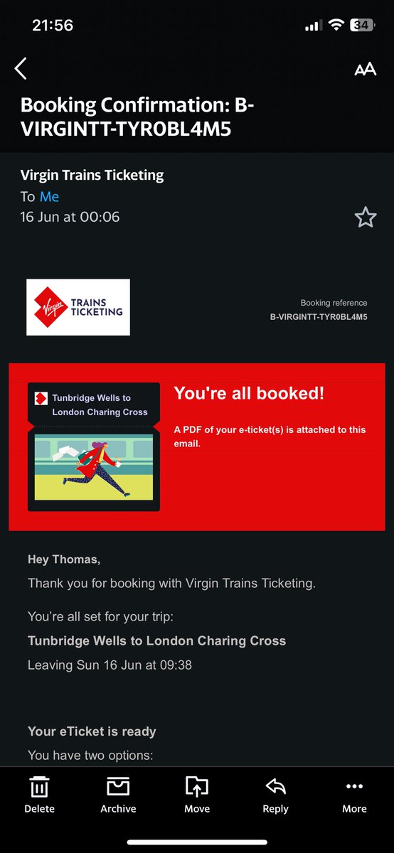 tyr37's tweet photo. @VirginTrainsTix hi there, when I recently made my first purchase via your app there was an offer running for a £5 amazon voucher, nothing as yet? https://t.co/Y6h0c6X0nO