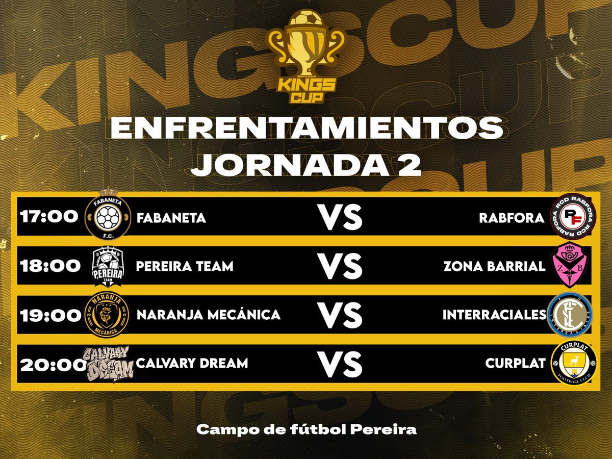 KingsLeagueSp_'s tweet photo. 🚨HORARIOS Y GRUPOS🚨

Así está la clasificación de momento👀

Y estos son los horarios para mañana, os esperamos a todos en el Pereira!⏰ https://t.co/BXf3uSRVlt