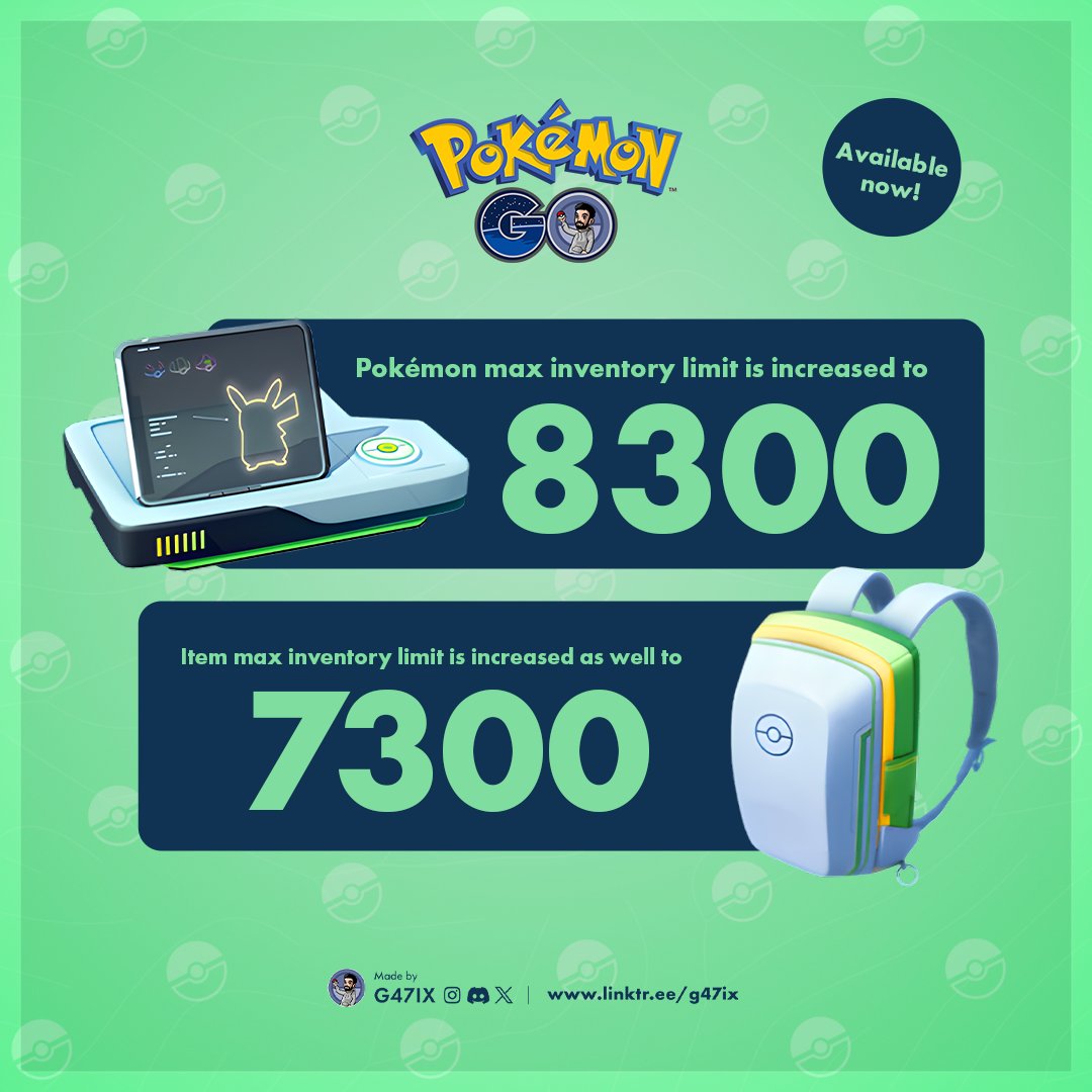 G47IX on X: “The storage limit has been increased to 8,300, and