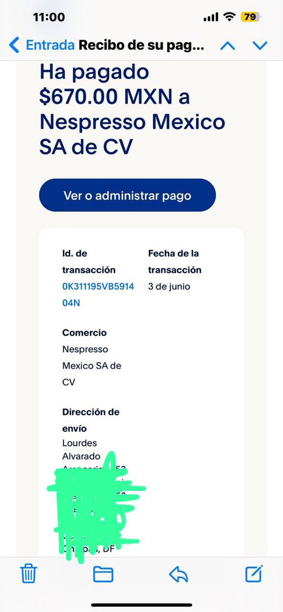 cor9114's tweet photo. Dicho pago se realizó mediante el intermediario de @PayPalMexico  y resulta que cuando pidió informes, le comentan que el pago no se refleja y nadie quiere hacerse responsable @AskPayPal @NespressoMX @Nespresso https://t.co/64Of8nEfkd