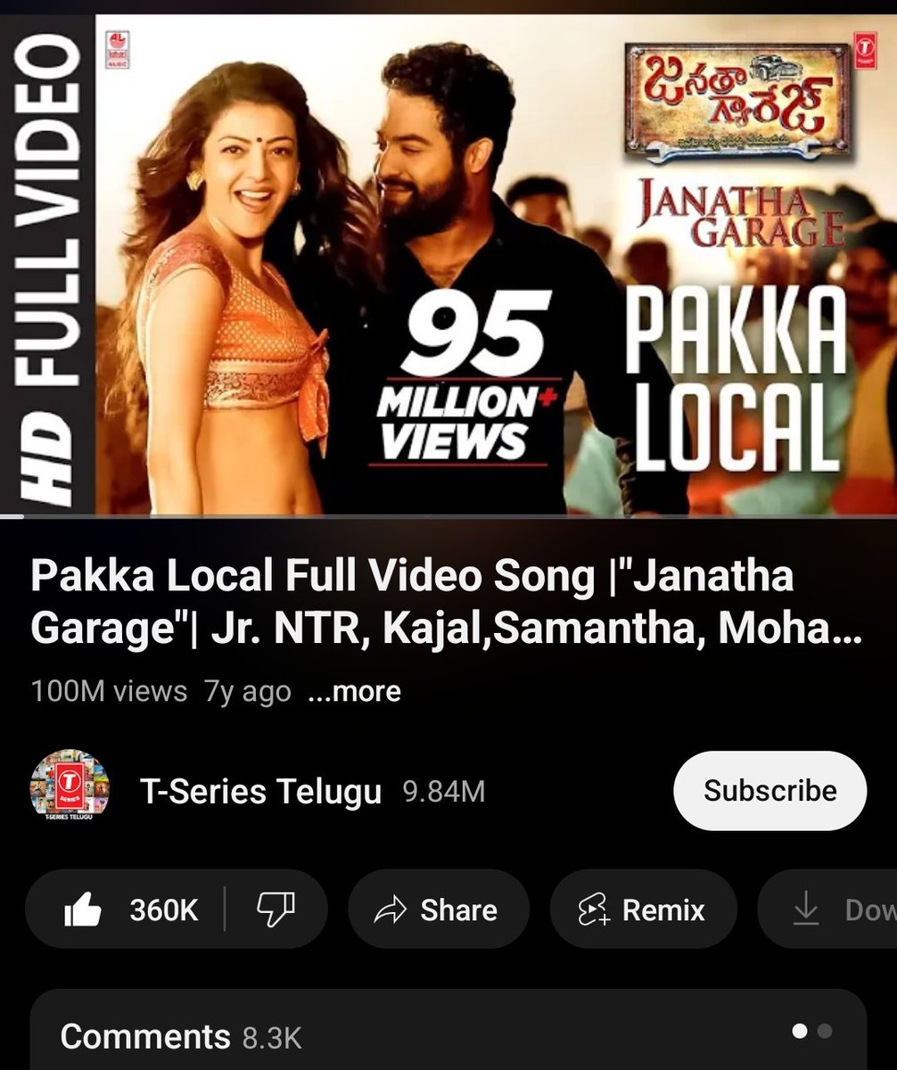 NTRFc_ATP's tweet photo. 100 MILLION+ Views for #PakkaLocal Full Video Song from JANATHA BLOCKBUSTER #JanathaGarage
Watch Here: https://t.co/g5UkzmhfUs
#JrNTR #Kajal #Tarak
@tarak9999 @MsKajalAggarwal
#JanathaBlockbuster
#JanathaBlockbusterJanathaGarage
@MythriOfficial @ThisIsDSP #KoratalaSiva https://t.co/gEg04LLQ1e