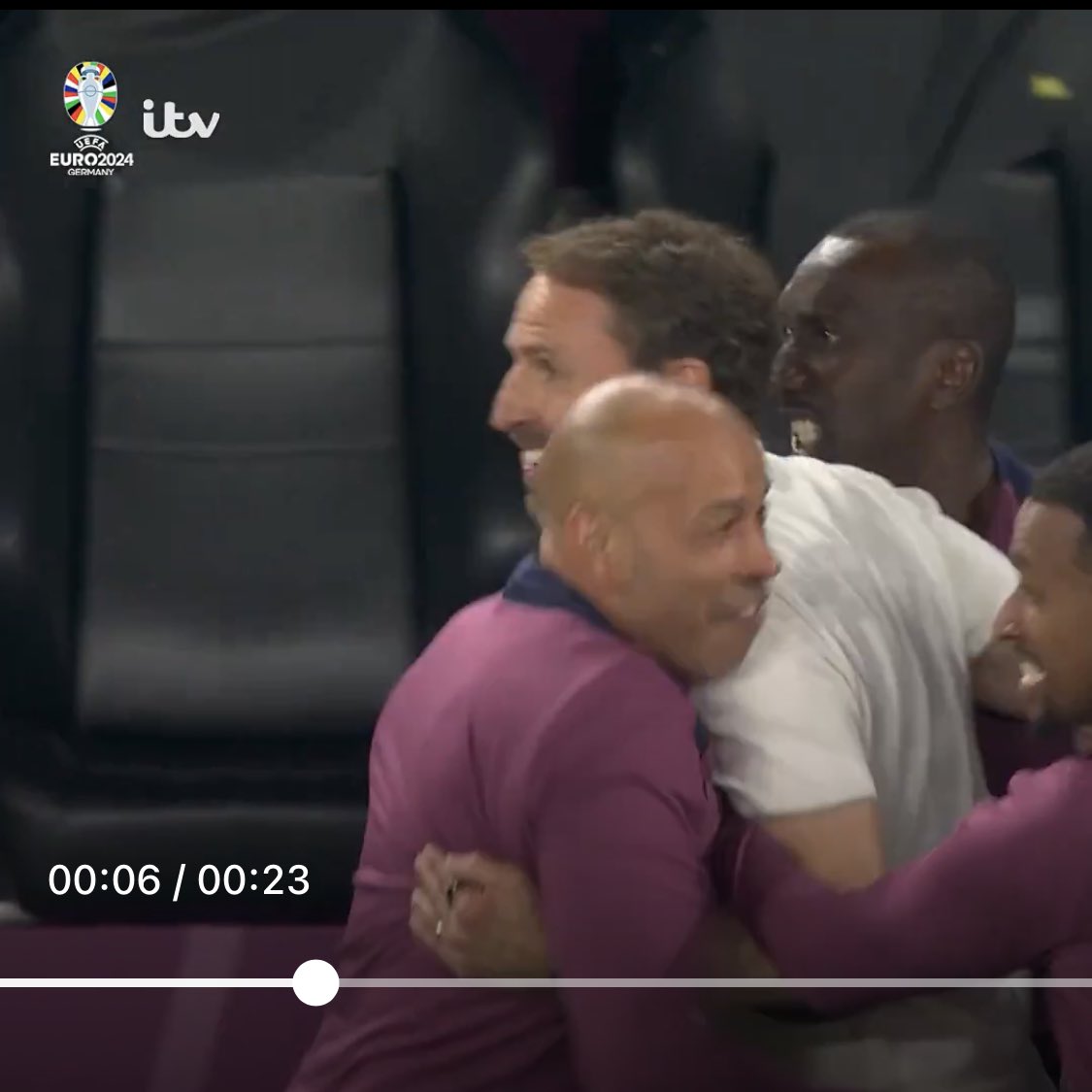 Jimmy Floyd Hasselbaink forcing a smile on Englands bench celebrating Watkins winner has to be the moment for me. Look at his face 😂😂😂😬