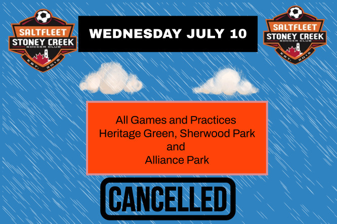All games and practices are cancelled due to the wet field conditions.
Hope for a better day on Thursday!
#WeAreSSC
