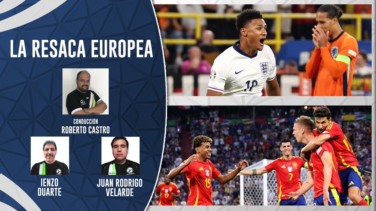 #Euro2024 - semifinales 

🇳🇱🆚🏴󠁧󠁢󠁥󠁮󠁧󠁿 Los Three Lions por la revancha de 2021

🇪🇸🆚🇨🇵 Yamal y las fuentes de España

🗣 Al aire #LaResaca Europea con <a href="/rcastrolizarbe/">Roberto Castro</a>, <a href="/ienzoduarte/">Ienzo Duarte</a> y <a href="/Juanro16/">Juan Rodrigo Velarde</a>

x.com/i/spaces/1mnxe…
