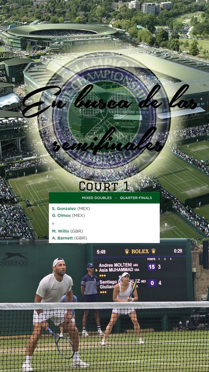 gonzalezsanty's tweet photo. Gran partido hoy!!! Mañana en busca de las semifinales
#wimbledon #mixdoubles #vamos #mexico https://t.co/EyFeeR3mZz