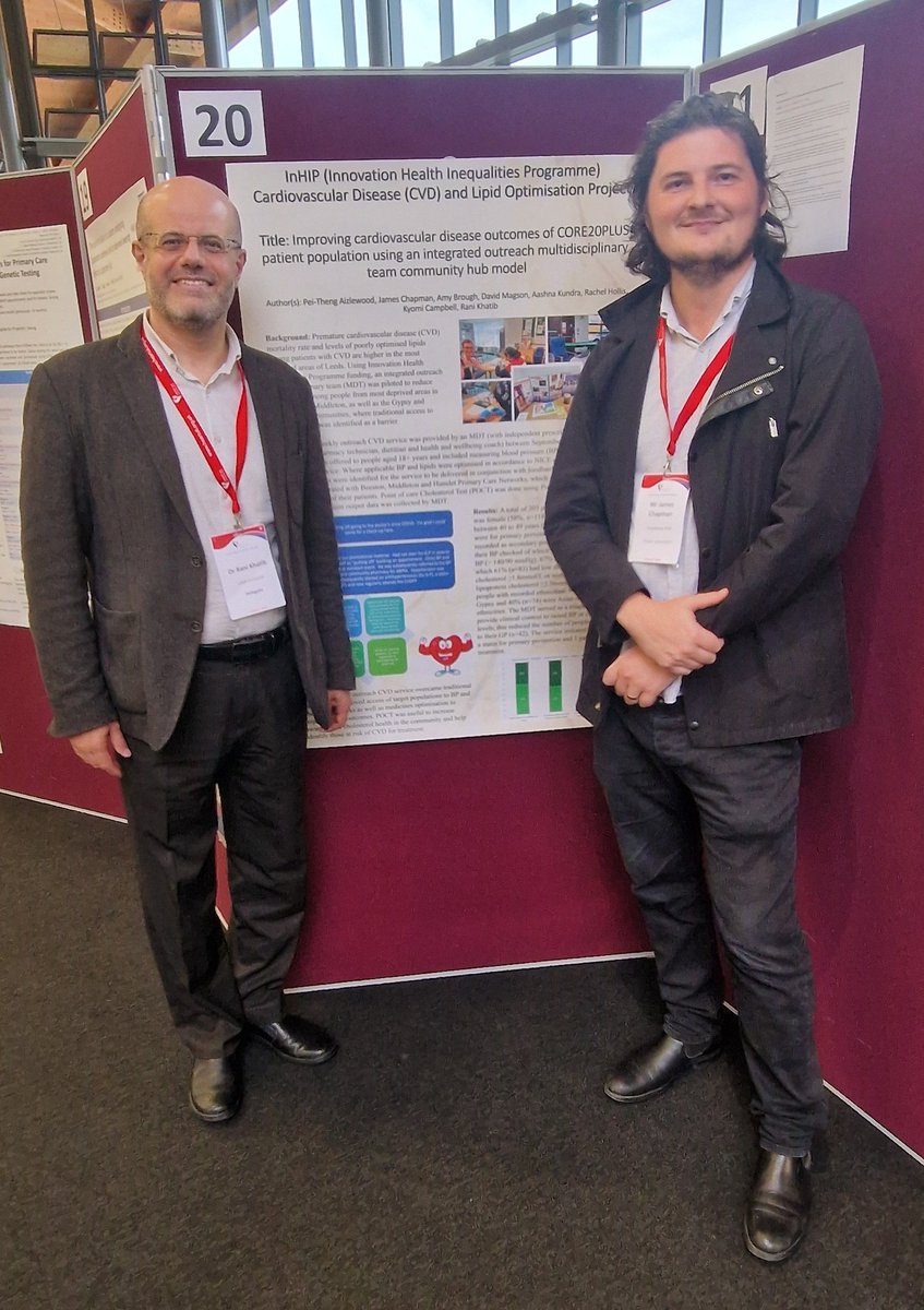DrRaniKhatib's tweet image. Very proud of our lipid work @WYpartnership. Well done @PeiTheng2 @AliaAwni1 &amp;amp; James Chapman for presenting the fabulous STF &amp;amp; InHIP projects. Good to catch up with @moudyk1 &amp;amp; his excellent work. Thanks to all the team @CaReMeLeeds @cardiorespLTHT @LeedsHospitals #lipids #hukconf