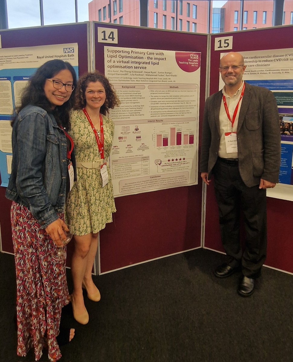DrRaniKhatib's tweet image. Very proud of our lipid work @WYpartnership. Well done @PeiTheng2 @AliaAwni1 &amp;amp; James Chapman for presenting the fabulous STF &amp;amp; InHIP projects. Good to catch up with @moudyk1 &amp;amp; his excellent work. Thanks to all the team @CaReMeLeeds @cardiorespLTHT @LeedsHospitals #lipids #hukconf