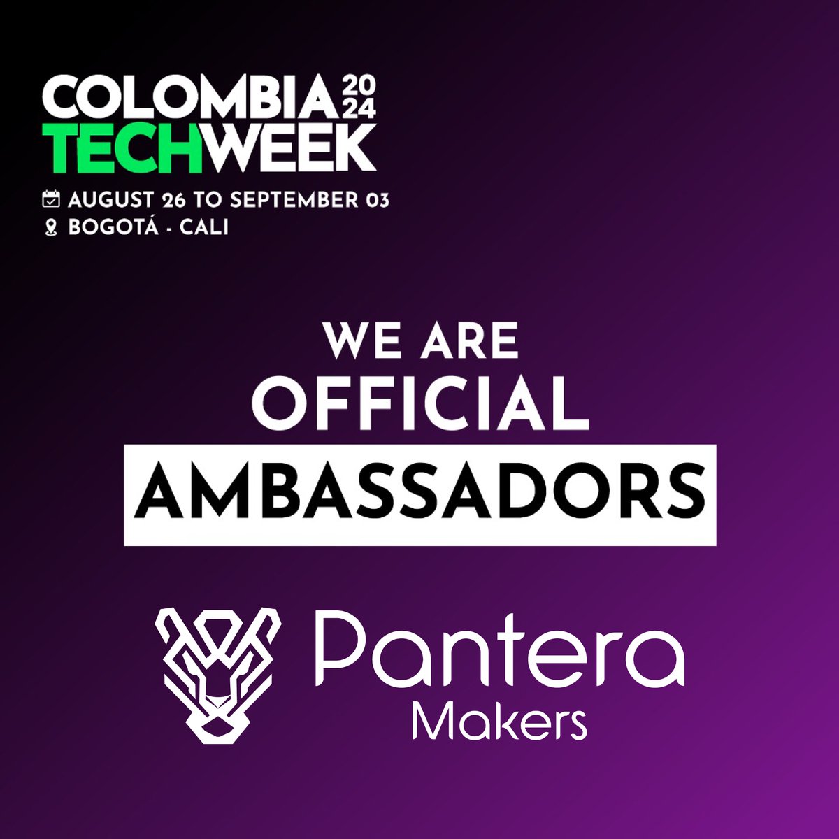 📷 Somos embajadores oficiales de Colombia Tech Week
Una oportunidad única para conectar con la próspera comunidad tecnológica en Colombia y más allá. Este evento está diseñado para emprendedores, inversores y entusiastas de la tecnología. 📷
Visita colombiatechweek.co/form-attendees