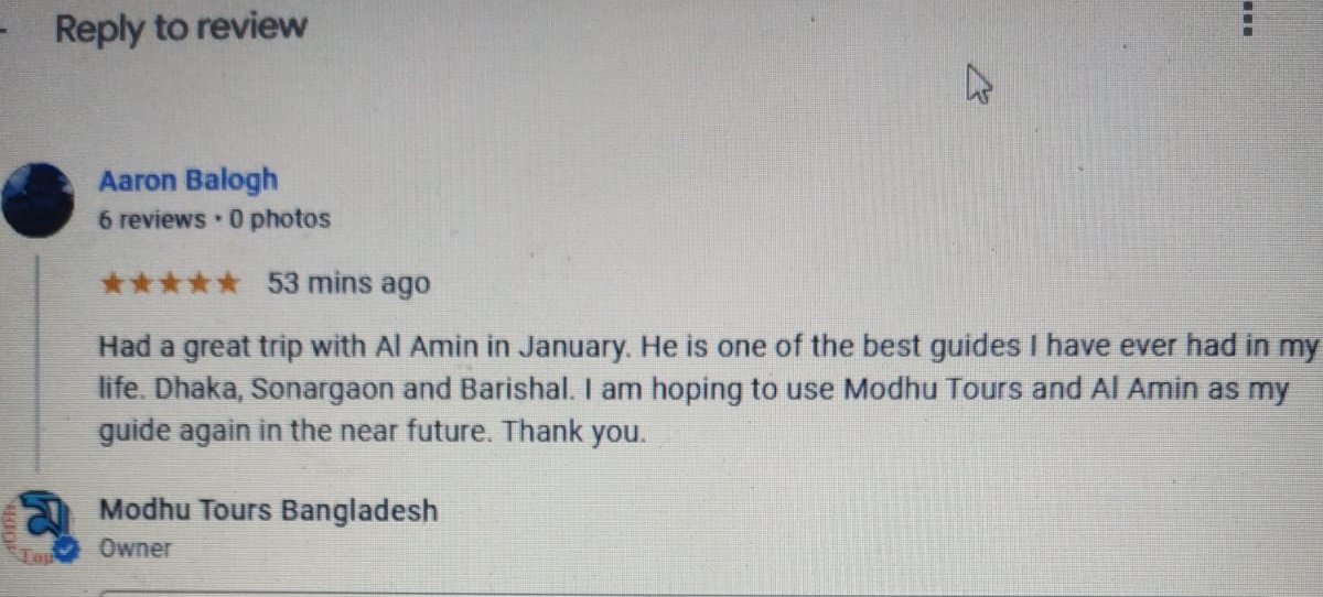modhutours's tweet photo. This is a tour review from our honorable guest Aaron Balogh.

https://t.co/GgLvv9n7T8

#bangladeshtour #bangladeshtourpackage #modhutours #bangladeshtourism https://t.co/mI0UJE1e6w