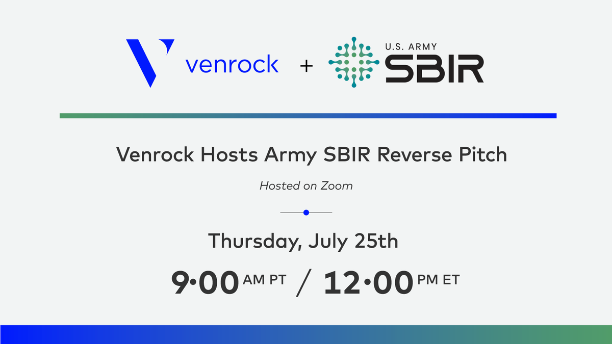 Venrock on X: "Join Morgan Hitzig and @Army_SBIRSTTR on July ...