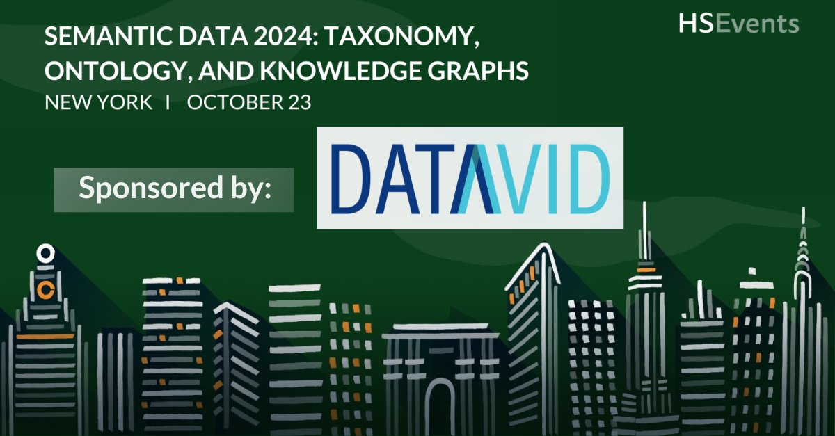 data_semantic's tweet image. 🎉Sponsor Alert🎉

Semantic Data 2024 event welcomes Lead Sponsor @factorfirm LLC and Support Sponsor @DatavidML in NYC on October 23🗽

Join us to explore taxonomy, ontology, and knowledge graphs! 
Register today [SAVE $200] henrystewartconferences.com/events/semanti…

#SemanticDataNY #SemanticData