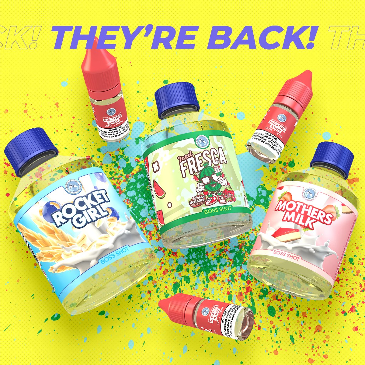 FlavourBossUK's tweet photo. 💥Huge restocks on your favourite flavours💥

Fresca, Mothers Milk and Rocket Girl have all been restocked along with our 100% VG nic shots!

👇Grab your favourite Boss Shots here👇

https://t.co/KUB52LgYlF https://t.co/LeeBHrSORA