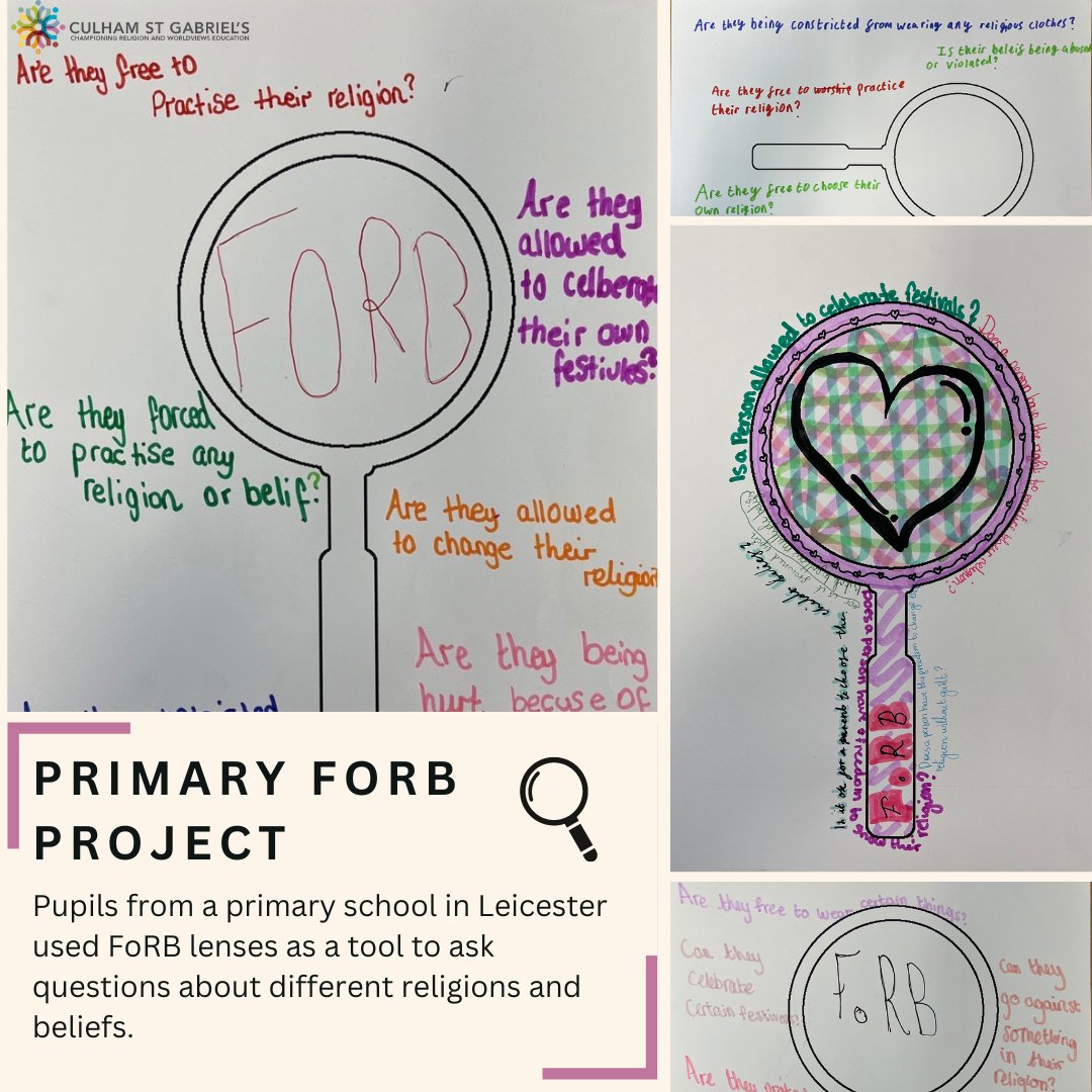 Culham St Gabriel’s (@culhamstgabriel) on Twitter photo Through our Primary FoRB project, a primary school in Leicester has integrated FoRB-related learning into the RE curriculum, allowing for deeper discussions into contextual issues of religious belonging and society. 
Learn more about our #FoRB campaign: ow.ly/Knko50SyPGh Through our Primary FoRB project, a primary school in Leicester has integrated FoRB-related learning into the RE curriculum, allowing for deeper discussions into contextual issues of religious belonging and society. 
Learn more about our #FoRB campaign: ow.ly/Knko50SyPGh
