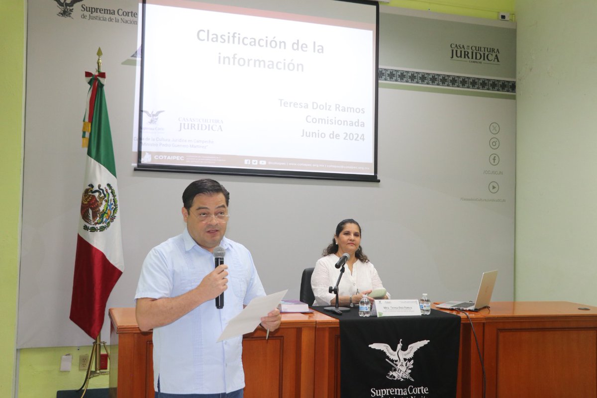 ITPCampeche's tweet photo. LLa Mtra. Teresa Dolz Ramos, Comisionada de la #COTAIPEC, impartió la Conferencia “Clasificación de la Información” en el auditorio de la Casa de la Cultura Jurídica de la Ciudad de San Francisco de Campeche a la comunidad jurídica y al público en general de la Entidad. https://t.co/ku3xNwHqAd