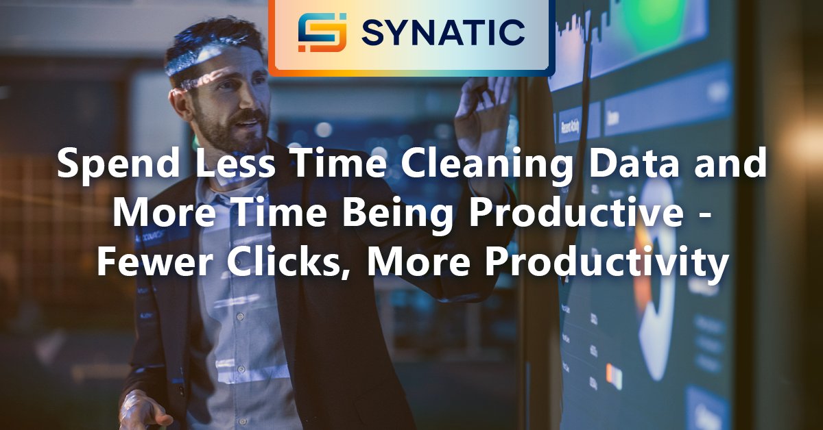 Spend less time cleaning data &amp; more time driving results! <a href="/DataSynatic/">Synatic</a>'s DataFix solution reduces clicks &amp; boosts productivity.

Transform your data management process with fewer clicks &amp; better productivity -> hubs.ly/Q02G3ysQ0

#Insurance #Insurtech #DataFix