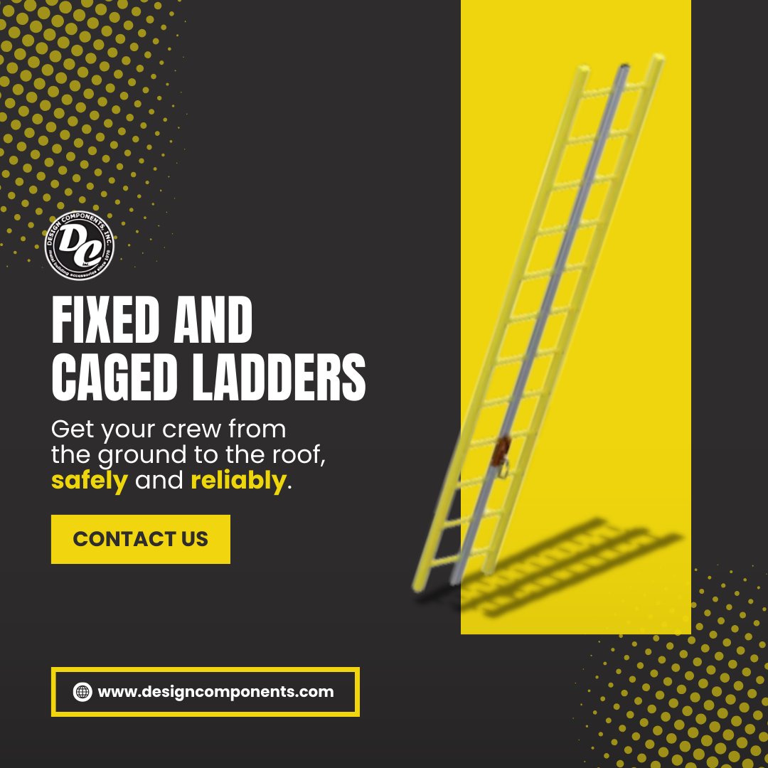 DesignComponent's tweet photo. #DesignComponentsInc  offers the perfect solution with our Fixed and Caged Ladders. Built for durability and compliance. 

Explore our comprehensive range of products today!   https://t.co/hbZmt8HW9l  #OSHAFallProtection #CommercialBuildingLadders https://t.co/qEtBeLw8es