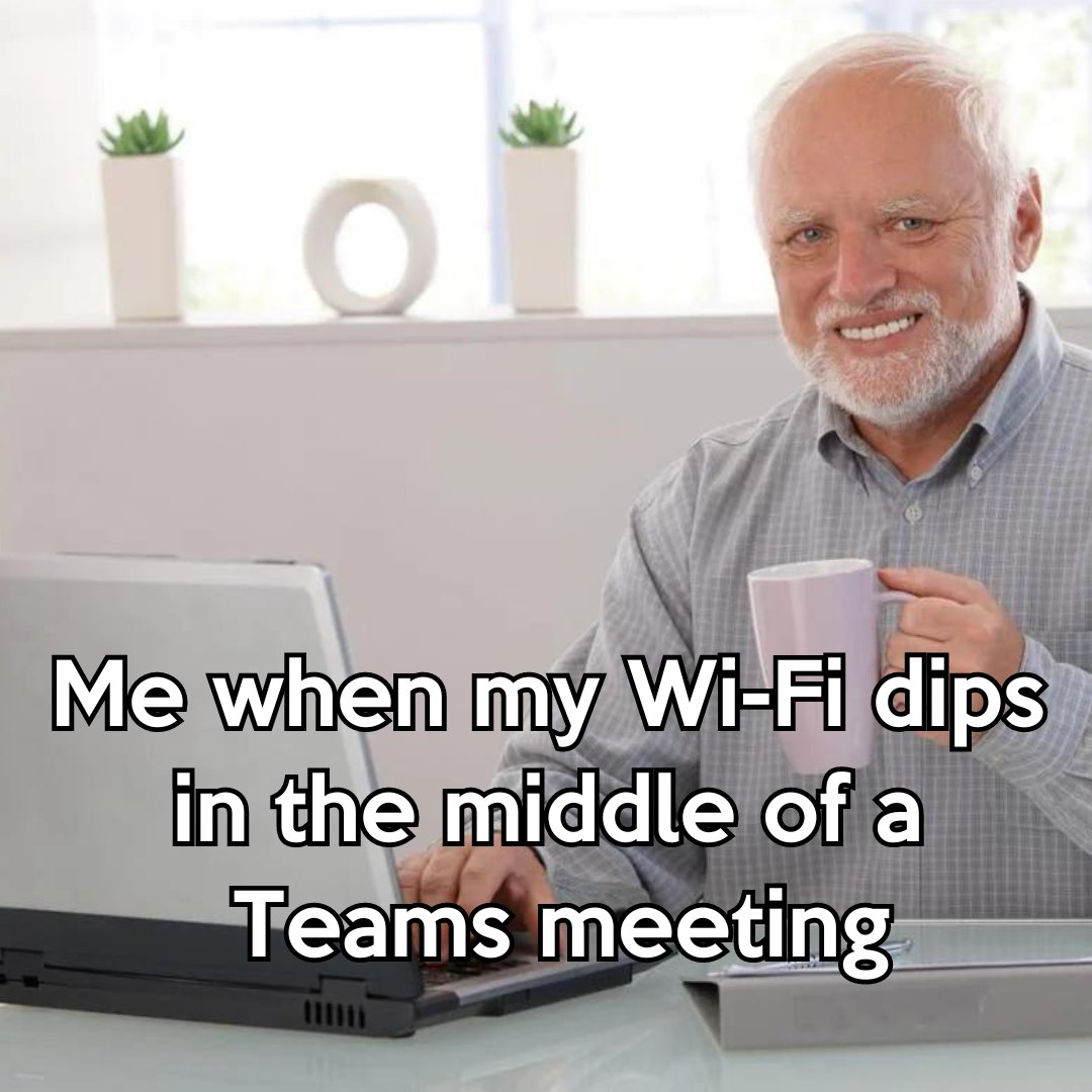 CodaBearsInc's tweet image. Ever feel like your Wi-Fi signal is playing hide and seek? 🕵️ It's like it knows you need it the most when it decides to disappear! 📶🙈 
#WiFiproblems #TechFrustrations #DadJokes #funny #FunnyFriday #humor #meme #IT #TechJoke #ITHumor