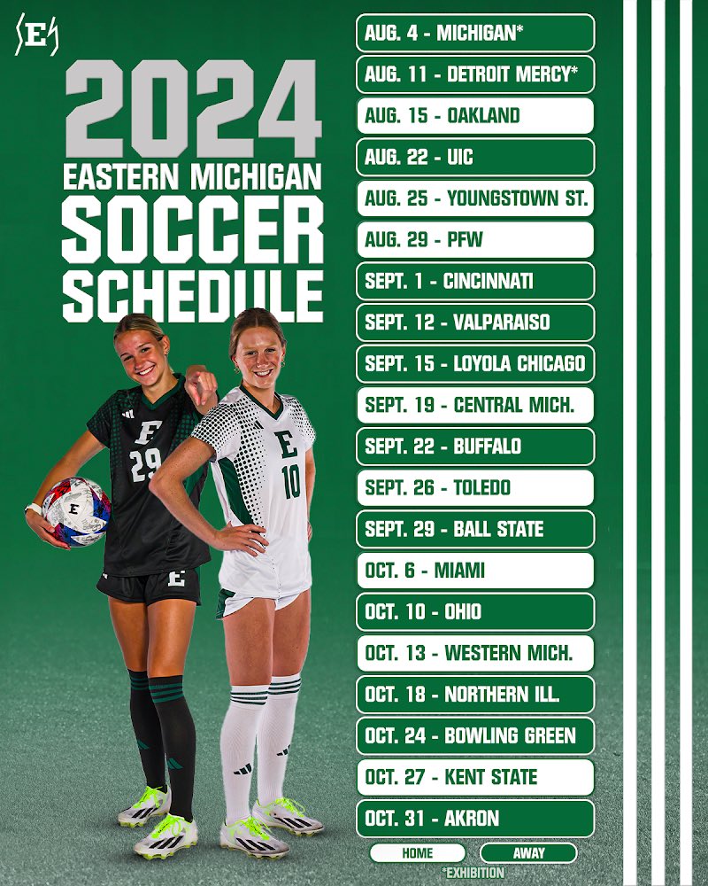 🚨 𝟮𝟬𝟮𝟰 𝗦𝗖𝗛𝗘𝗗𝗨𝗟𝗘 🚨 

#EMUEagles