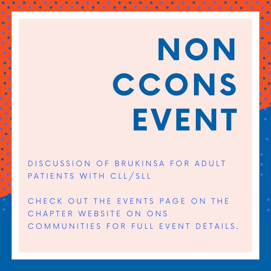 CCONS614's tweet photo. Check out the upcoming non-CCONS events on our ONS Communities page!  https://t.co/q5lE1j4CMm 
7/24 &amp; 7/30 - Informative case-based discussion CLL/SLL - BeiGene.  Note this is two events at different locations https://t.co/HXLDt12eS6
