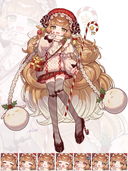 IRIAMライバーの温森媛様のキャラクターデザインを担当させていただいてます! もふもふでおねむな羊ちゃん!羊飼いの杖であるキャンディーケインがトレードマークです  #Vliver #立ち絵