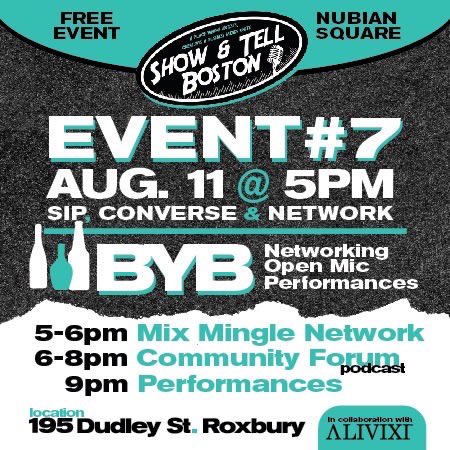 <a href="/Dagruvement/">Da Grüvement</a> back in action at <a href="/ShowandTell617/">Show and Tell Boston</a> 7th quarterly Community Podcast Event August 11th.

Free Event, networking and engaging in important discussions, special performances, and much more! 

Come Meet The Family 🧑‍🧑‍🧒