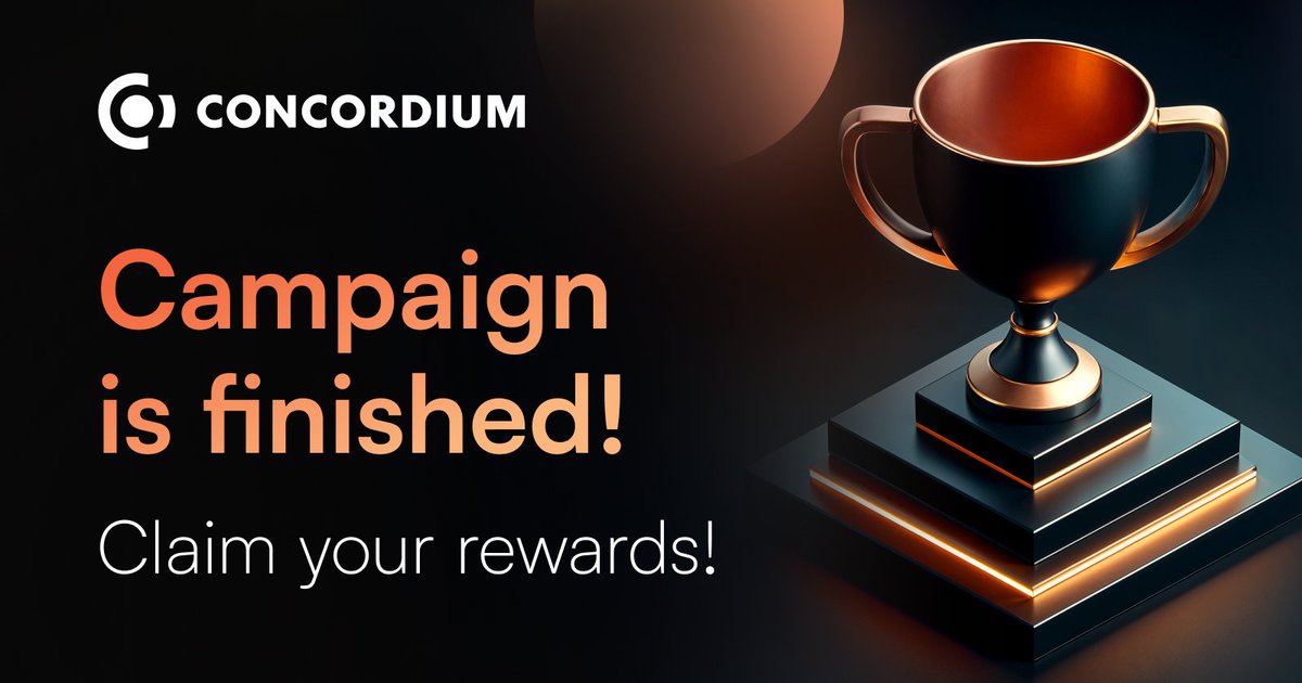 Our loyalty campaign with <a href="/ConcordiumNet/">Concordium</a> has concluded🎉

Rewards are now being distributed!🏆

➡️Learn more about the distribution and how to claim your rewards here: shorturl.at/sb72w