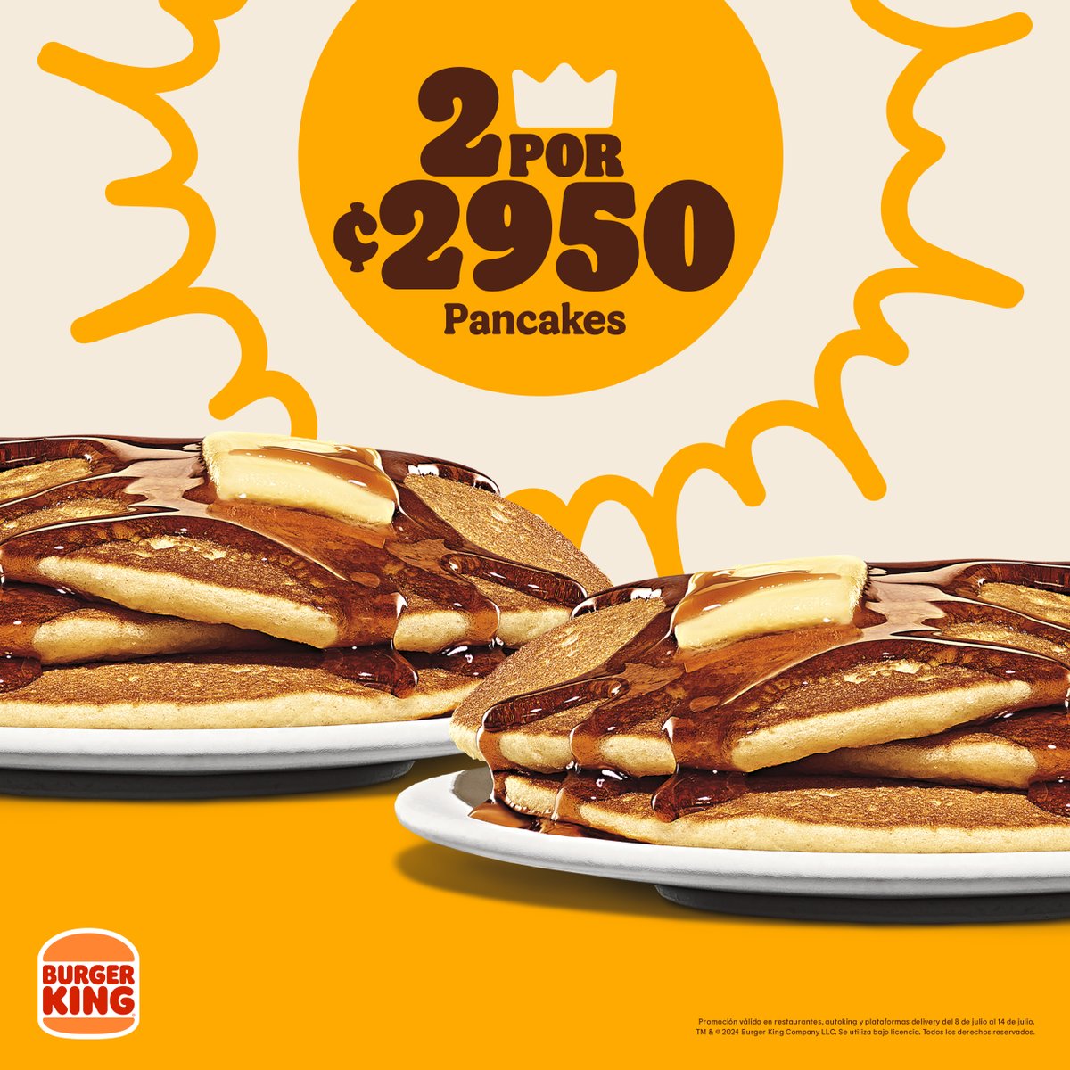 Levantarse, ver las redes de BK y encontrarse con que hay 2x¢2.950 enPancakes es todo lo que necesitabas y nosotros lo sabemos. 😋

*Promoción válida en restaurantes del 8 de julio al 14 de julio.
