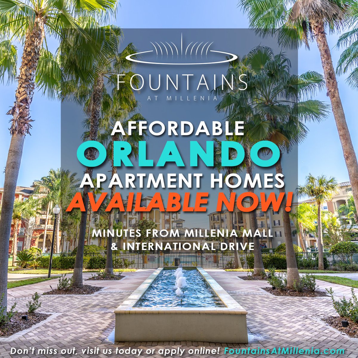 ConcordRENTS's tweet photo. ConcordRents Community Spotlight! Fountains at Millenia offers affordable apartment homes with immediate availability just minutes from The Millenia Mall and International Drive. Visit us today or apply online to secure your new apartment home! https://t.co/nen3zbASig https://t.co/qKB2v0In8K
