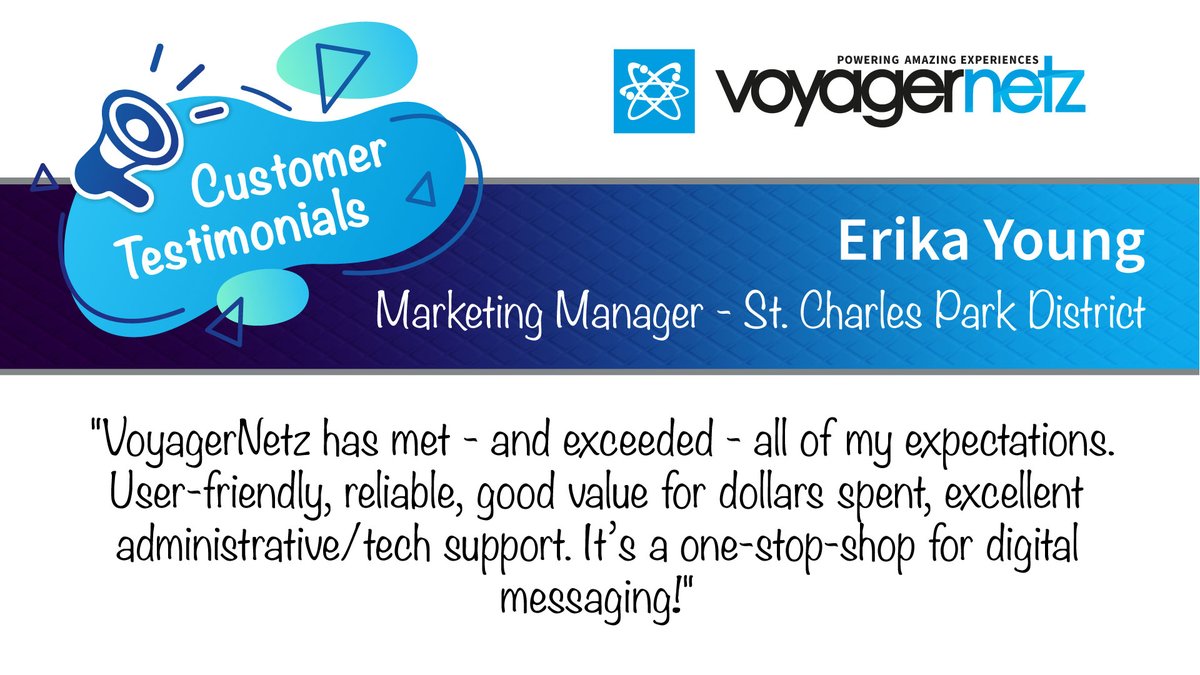 VoyagerNetz's tweet photo. We strive to provide our clients with the best possible tools and service, and your feedback lets us know we're on the right track!

Sign up here: https://t.co/g8VdgP2vyr

#FollowYourInterest #VoyagerNetz #Reach #Engage #Rainouts #StatusUpdates #EventCancellations https://t.co/V6tqQpfVgQ