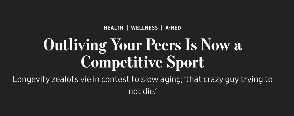 Rejuvenation Olympics has become a thing. <a href="/WSJ/">The Wall Street Journal</a> covering it today. 

Don't Die is a now a professional sport, complete with points and a leaderboard. I started RO last year because people didn't know how to categorize my endeavor.

For contrast, when LeBron James sleeps and eats