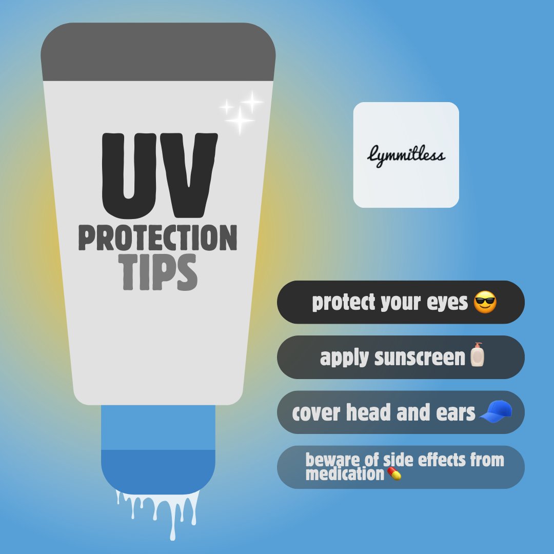 Lymmitless's tweet image. Check out our top tips for shielding yourself from harmful UV rays and enjoying the outdoors safely... your skin will thank you! #SunSafety