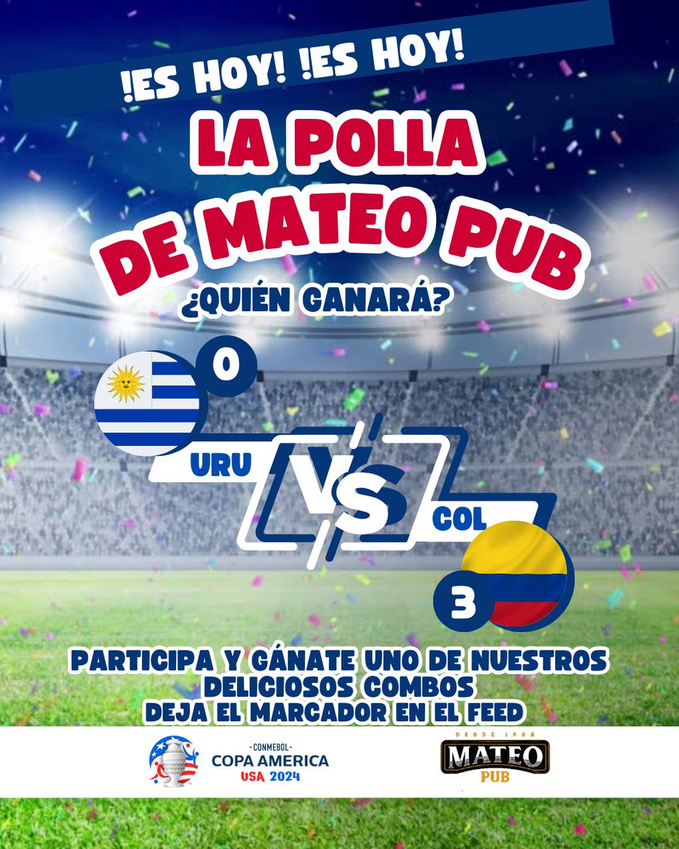 mateopub's tweet photo. Participa y gana! ➡️https://t.co/uuPhuFZeFn
#villavicencio #futbolconmateopub #copamaerica2024 https://t.co/U3tE5DP6DN