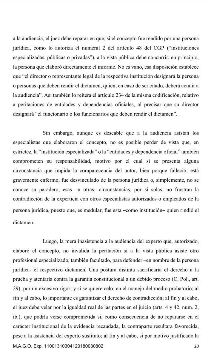 marcoalvarezg's tweet photo. Comparto -en general- el criterio de la Corte Suprema de Justicia sobre cómo proceder cuando el perito fallece. Pero, ¿y si el perito es una “institución especializada”? En esta providencia explicamos nuestra postura: https://t.co/oIrU20wJhq