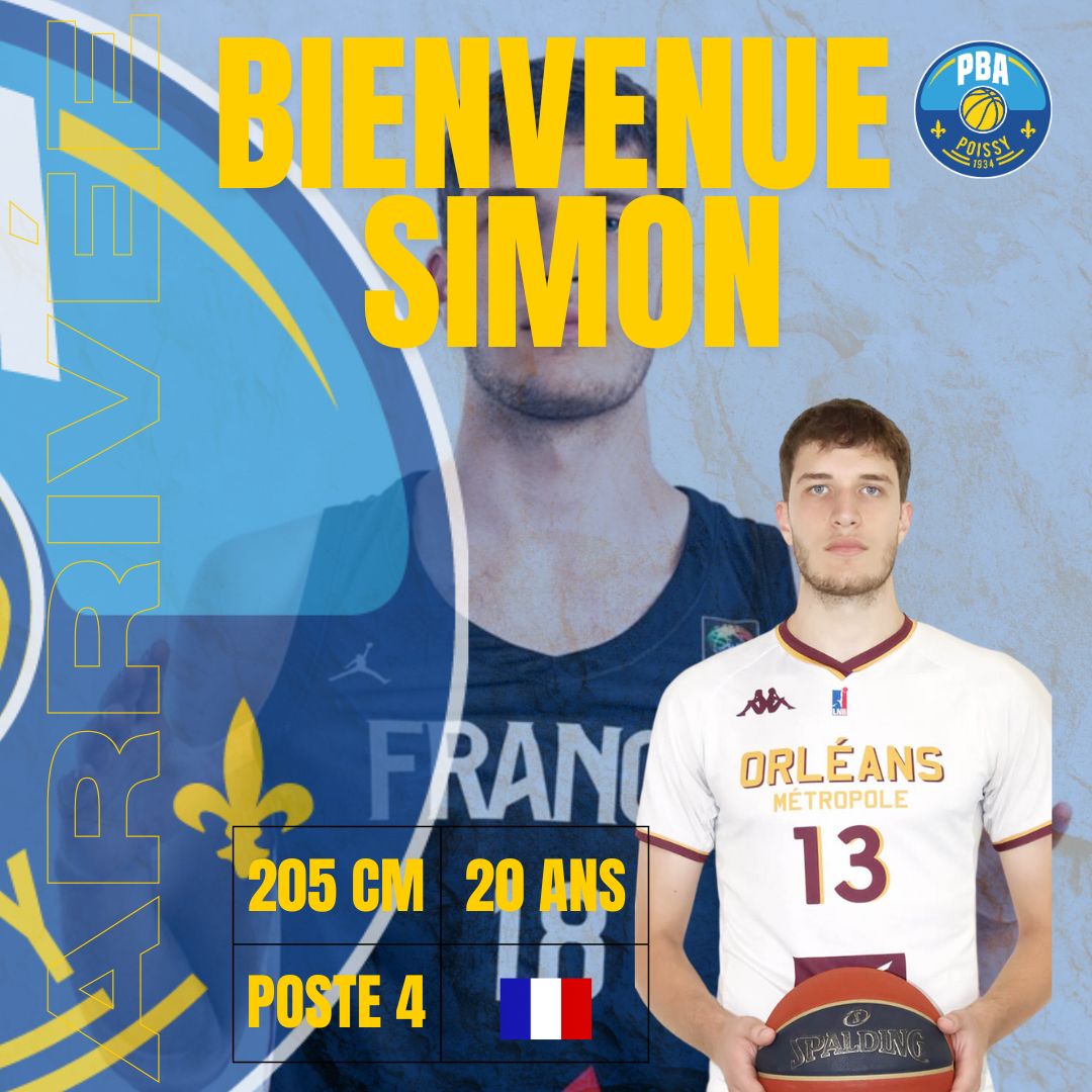 Simon Correa Vice Champion du Monde U19 et Champion de France u21 ProB arrive à Poissy