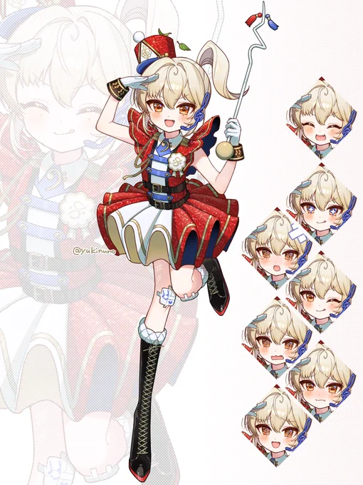 Vライバー事務所ソフィオネ様にて、マーチングバンドちゃんのキャラクターデザイン・立ち絵を担当させていただきました!現在魂募集中だそうです!ドジっ子ちゃんなのでバトンがバキバキ!!全身に音符と音楽記号をちりばめたので探してみてね#Sofione_V #立ち絵 