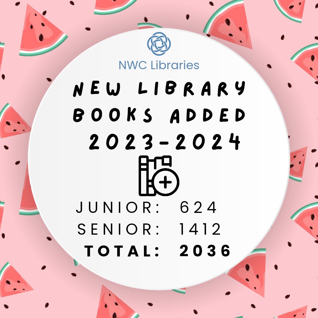 NWC Library (@nwc_library) on Twitter photo Our library stats <a href="/NorthwoodGDST/">Northwood College for Girls</a> have been revealed for 2023-2034!
๐ A total of 11860 books were borrowed by students ๐ค
๐ We added a total of 2036 new books to our library collections ๐
Thanks to everyone who made use of the libraries over the year ๐๐ค๐ #NWCFamily Our library stats <a href="/NorthwoodGDST/">Northwood College for Girls</a> have been revealed for 2023-2034!
๐ A total of 11860 books were borrowed by students ๐ค
๐ We added a total of 2036 new books to our library collections ๐
Thanks to everyone who made use of the libraries over the year ๐๐ค๐ #NWCFamily