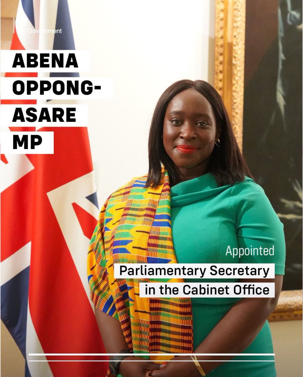 E_TLabour's tweet image. After a stunning reelection, our brilliant MP @abenaopp has been asked by Prime Minister @Keir_Starmer to be a Parliamentary Secretary to the Cabinet Office.
Making her the first Female British Government Minister of Ghanaian descent, a huge achievement!! 🌹🥳