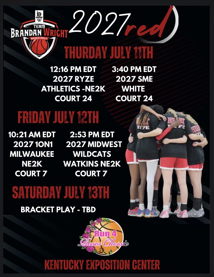 amira_maynard1's tweet photo. My Schedule for Run for the Roses!!Come watch me and my team compete this week! @TBWexposure @CoachK_22 @bweakley3 https://t.co/hTVwoIIV4V