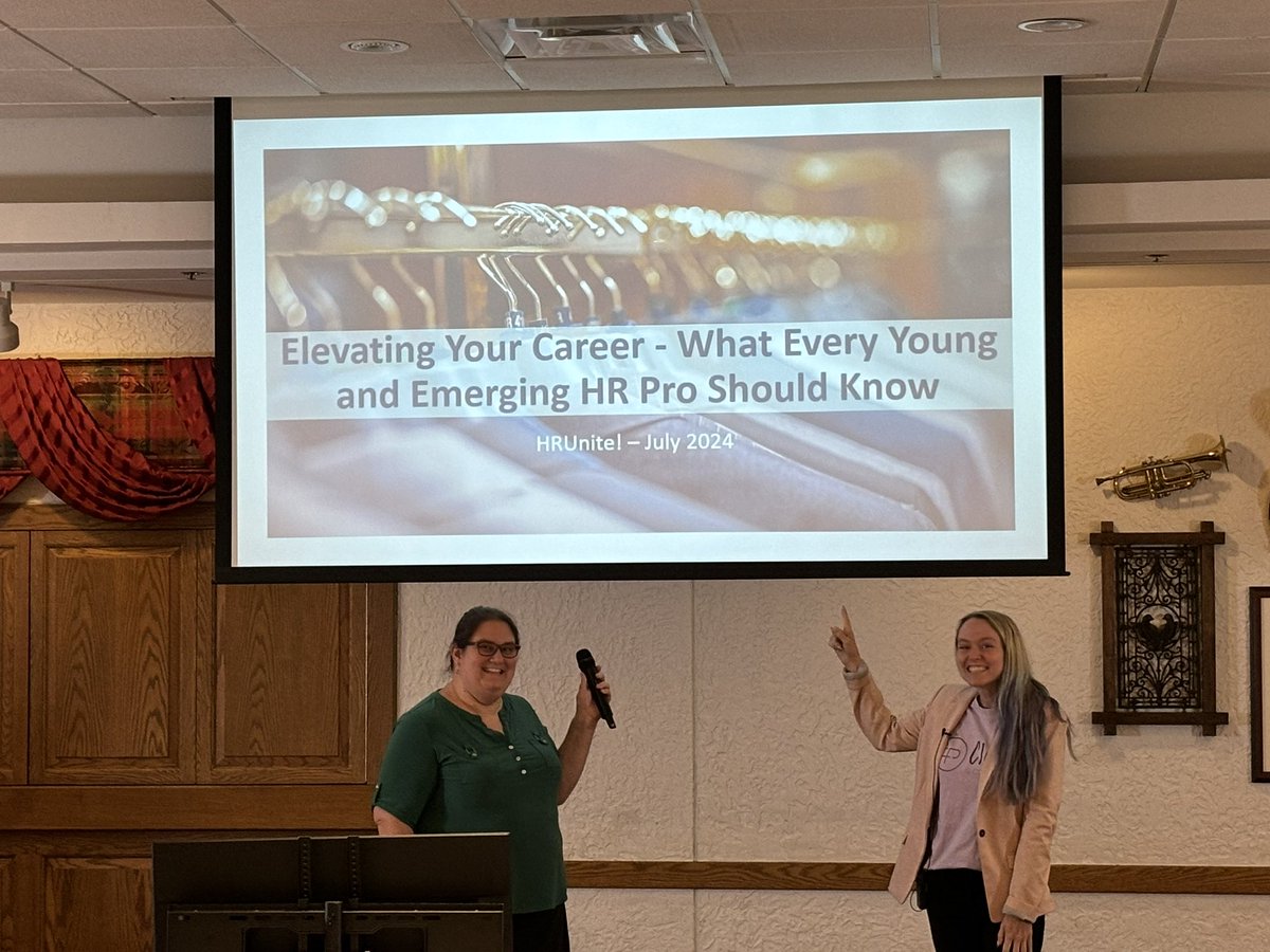 Excited to learn my #HRCommunity members <a href="/TheHRPanda/">Amanda Brunson, SHRM-SCP 🐼🏳️‍🌈</a> and <a href="/_strclaire/">Claire Stroh, MBA, PHR, SHRM-CP (She/Her)</a> during the #HRUnite2024 conference! (As a note, “emerging” isn’t related to age.) 😊