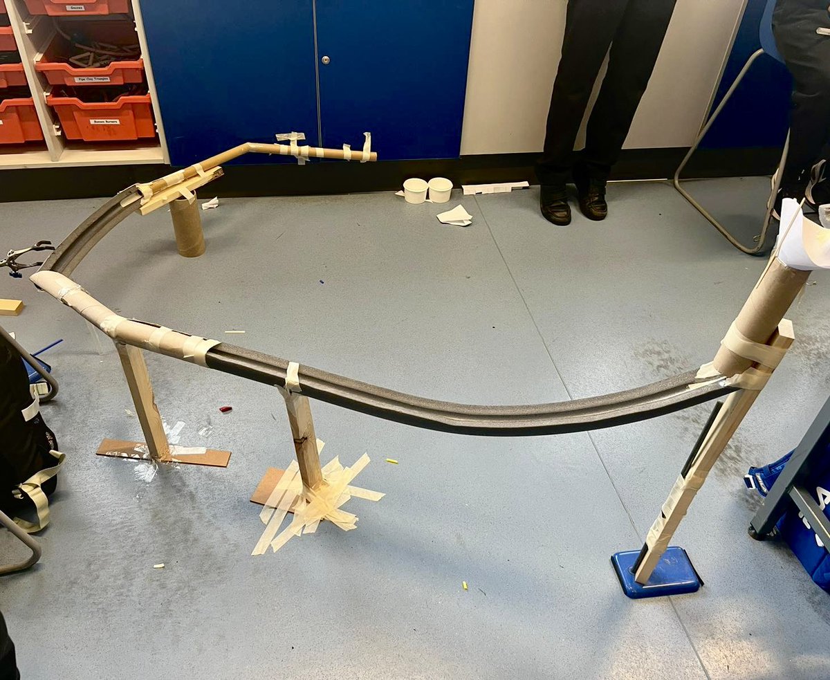 OrielHighSchool's tweet photo. Our #ScientificMayhem crew tried their hands at roller coaster design this afternoon with these amazing marble runs!! Rollercoaster π’ ππͺ #OrielScience #Challenge #Design #Physics #ActivitiesWeek2024 https://t.co/asuQ9COmlf