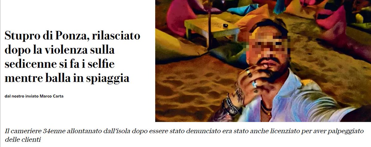 spighissimo's tweet photo. Quindi un trentaquattrenne disoccupato (non aveva passato il periodo di prova) si è introdotto in un'appartamento di Ponza, ha violentato una minorenne, è stato denunciato a PIEDE LIEBERO, è tornato a Roma e va a ballare? Ditemi che è il figlio di un politico per favore... https://t.co/q0DbnE9zu2