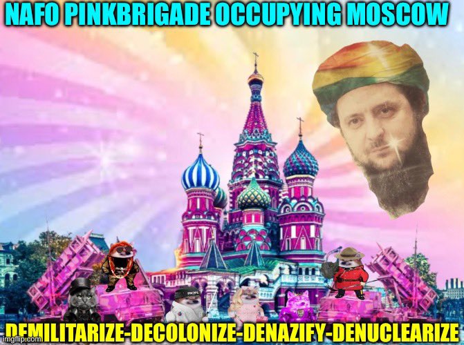 Bonkathan's tweet photo. @CanadianKobzar We have #NAFO #pinkbrigade you can commandeer a pink tank or something @DerSchneewolf9 https://t.co/3HhUcyrF3T