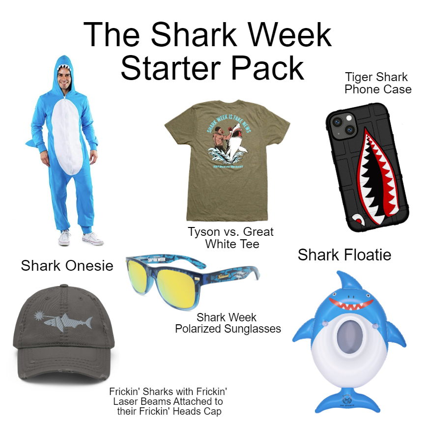 ShopGOVX's tweet photo. In case you're a bit late for #SharkWeek this year- we've prepped a starter pack for you with the help of some #GOVX brands. 🦈 Head to https://t.co/nx6w1iYqa4 to shop. Shout-out to @TipsyElves , @Knockaround, #HOSports, #EGOTactical, @URTURT, and #CallForFire https://t.co/8gptw7OiHv