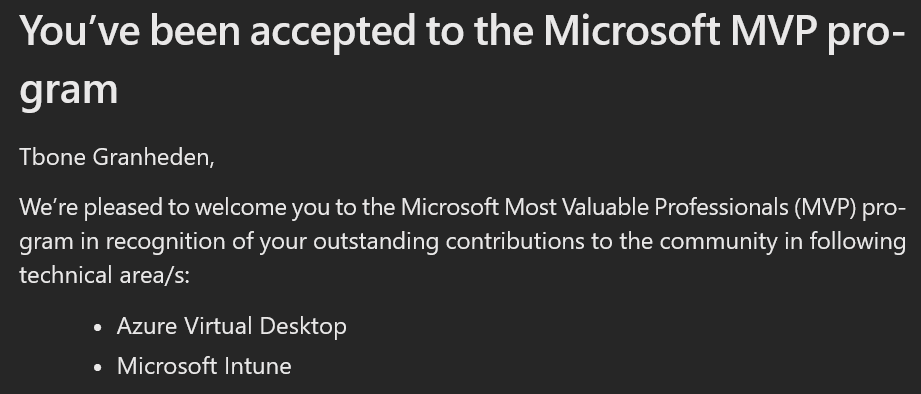 MrTbone_se's tweet photo. ๐ฅฉHonored and proud to be awarded MVP in two categories: ๐พ๐พ
๐พ๐ฅฉ๐ฅฉ๐พ
Microsoft Intune
Azure Virtual Desktop
๐พ๐ฅฉ๐ฅฉ๐พ
#MVPBuzz #Coligo #MrTbone #MVPRocks https://t.co/7Wny5YIr5j