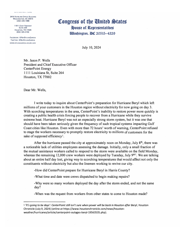 Rep. Sylvia Garcia tweet media