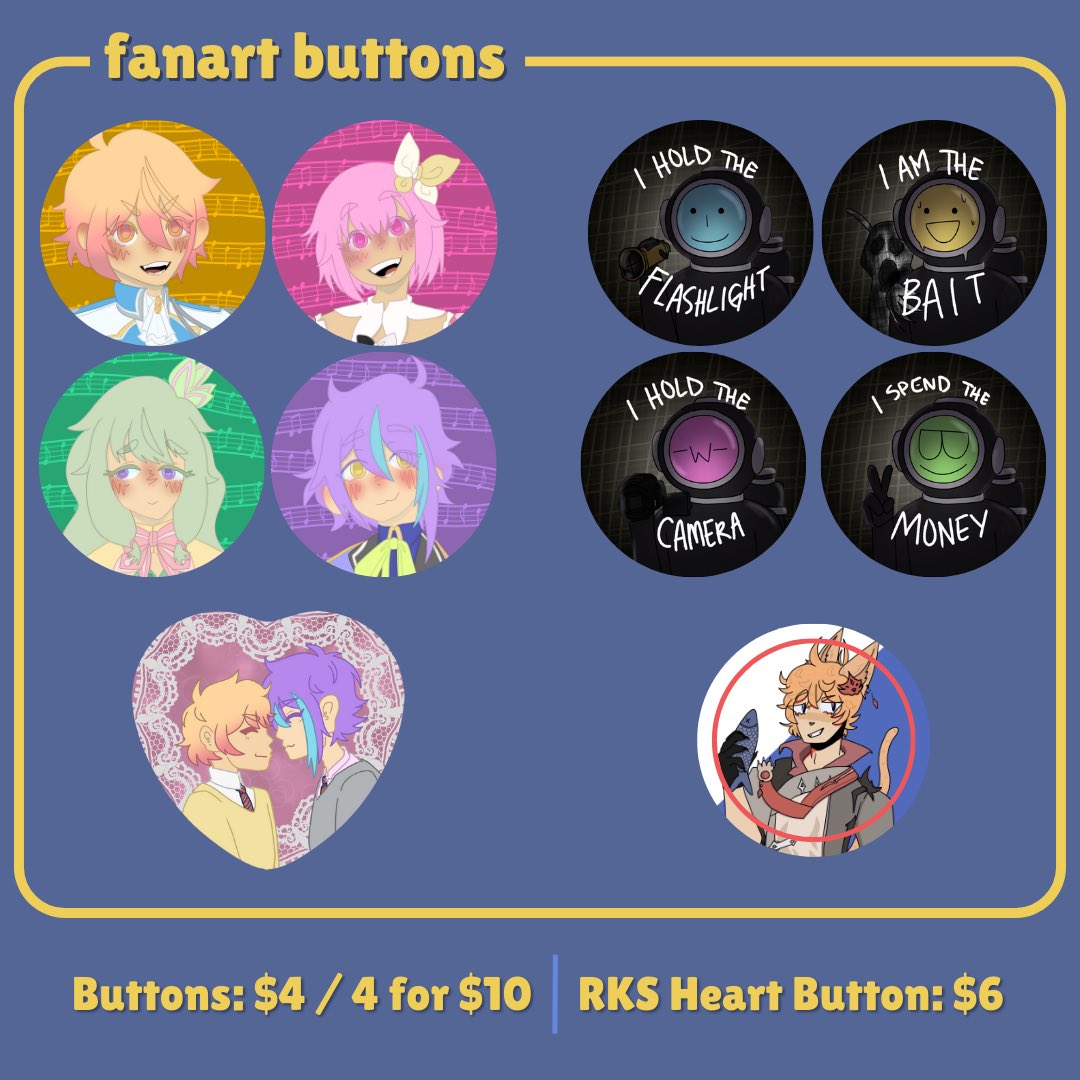 luceifz's tweet photo. buttons n prints! https://t.co/W6MiLNrFrw